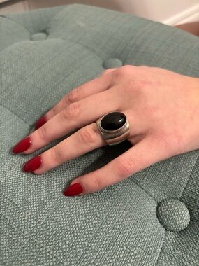 Sterling Silver Black Onyx Statement Ring
